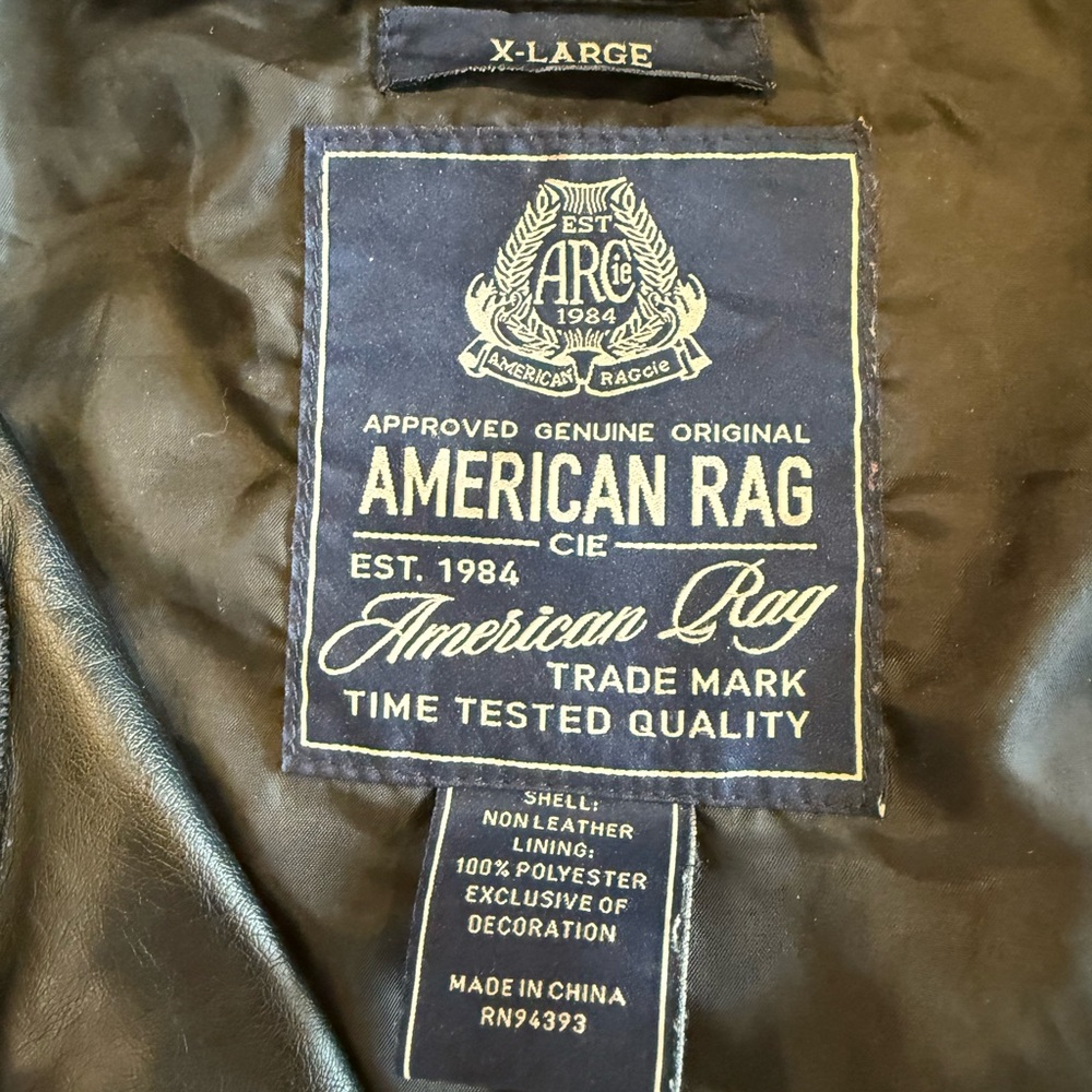 American Rag Men's Black Faux Leather‎ Jacket - Picture 6 of 13